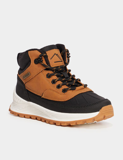 Bottines doublées zippées Trappeur jaune garçon