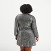 Robe &agrave; sequins portefeuille gris argent femme grande taille