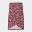Jupe midi portefeuille bordeaux femme