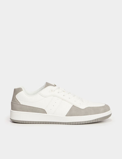 Tennis basses &agrave; lacets gris homme