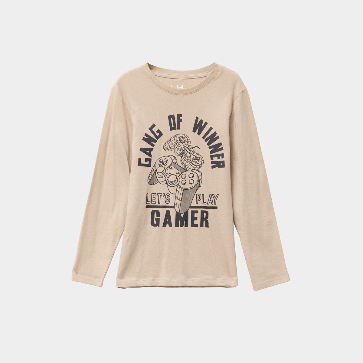 T-shirt manches longues coton gris foncé garçon
