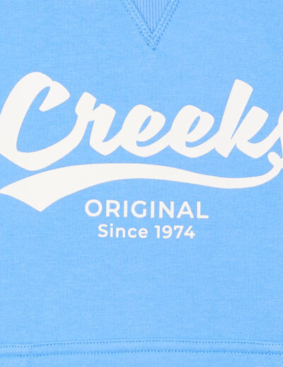 Sweat hoodie à capuche 1 poche Creeks bleu garçon