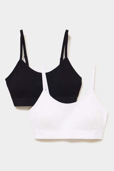 Lot 2 brassi&egrave;res padd&eacute;es sans couture noir femme