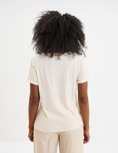 T-shirt manches courtes coton blanc femme
