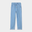 Pantalon slouchy fluide ceinturé en jean denim double stone fille