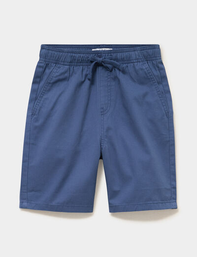 Bermuda short loose &eacute;lastiqu&eacute;e coton bleu fonc&eacute; gar&ccedil;on