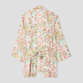 veste kimono cintre manches longues ecru femmegt Veste kimono cintré manches longues ecru femme grande taille