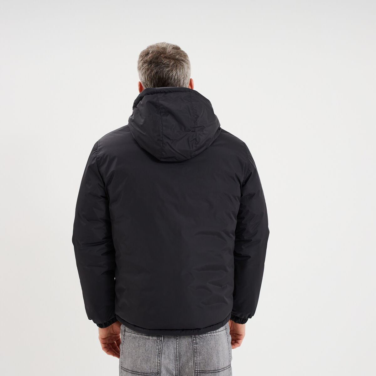 Doudoune zipp&eacute;e r&eacute;versible &agrave; capuche noir homme