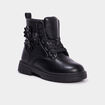 Boots &agrave; lacets noir fille