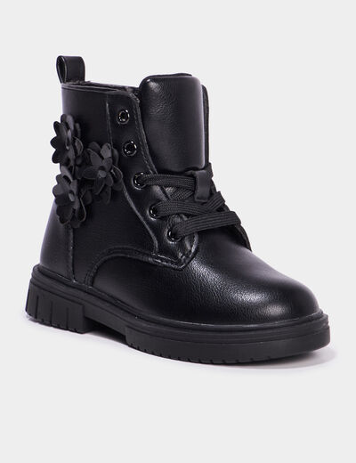 Boots à lacets noir fille