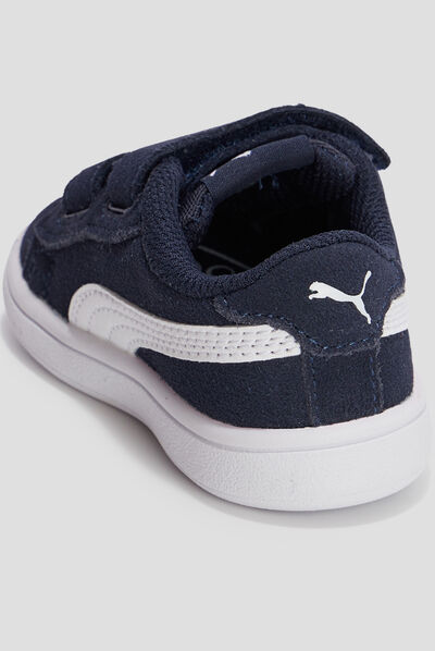 Tennis à scratchs Smash V2 Puma bleu marine bébé garçon