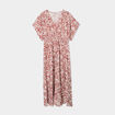 Robe longue fluide manches 3/4 terracotta femme grande taille