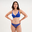 Soutien-gorge foulard padd&eacute; dentelle bleu electrique femme