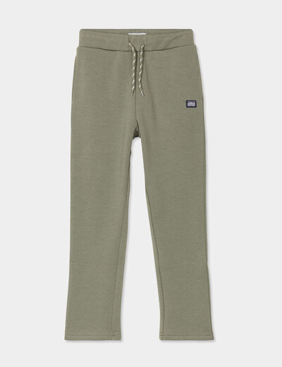 Pantalon jogging coupe ajustée vert kaki garçon