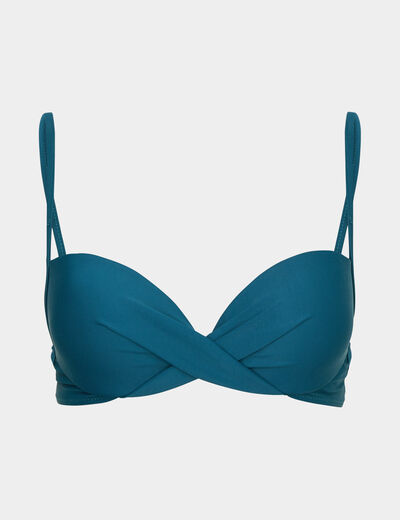Haut de maillot de bain push up armatur&eacute; bleu p&eacute;trole femme