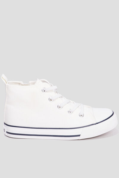 Tennis montantes en toile Creeks blanc fille