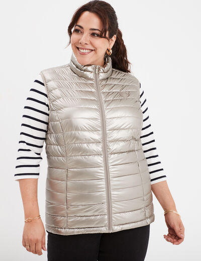 Doudoune déperlante sans manches jaune or femme grande taille
