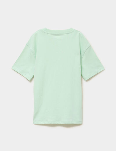 T-shirt oversize 1 poche manches courtes vert pastel gar&ccedil;on