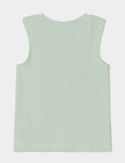 Ensemble 2 pièces débardeur short coton vert pastel bébé garçon