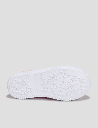 Babies toile avec noeuds bout renforc&eacute; rose fille