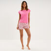 Ensemble pyjama short et t-shirt ecru femme