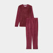 Ensemble pyjama velours 2 pièces bordeaux homme