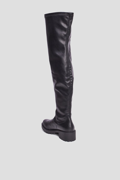 Bottes cuissardes semelle chunky noir femme