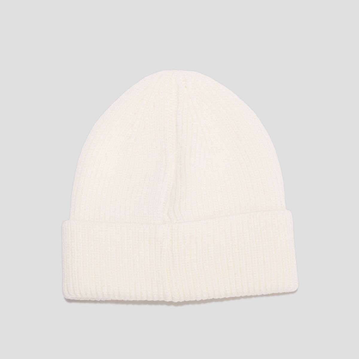 Bonnet &agrave; revers tricot&eacute; ivoire fille