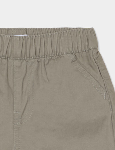Jeans jogger coton bas élastiqué vert kaki bébé garçon