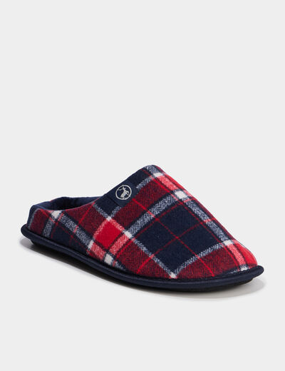 Chaussons mules rouge homme