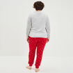 Ensemble pyjama pilou pantalon gris clair femme grande taille