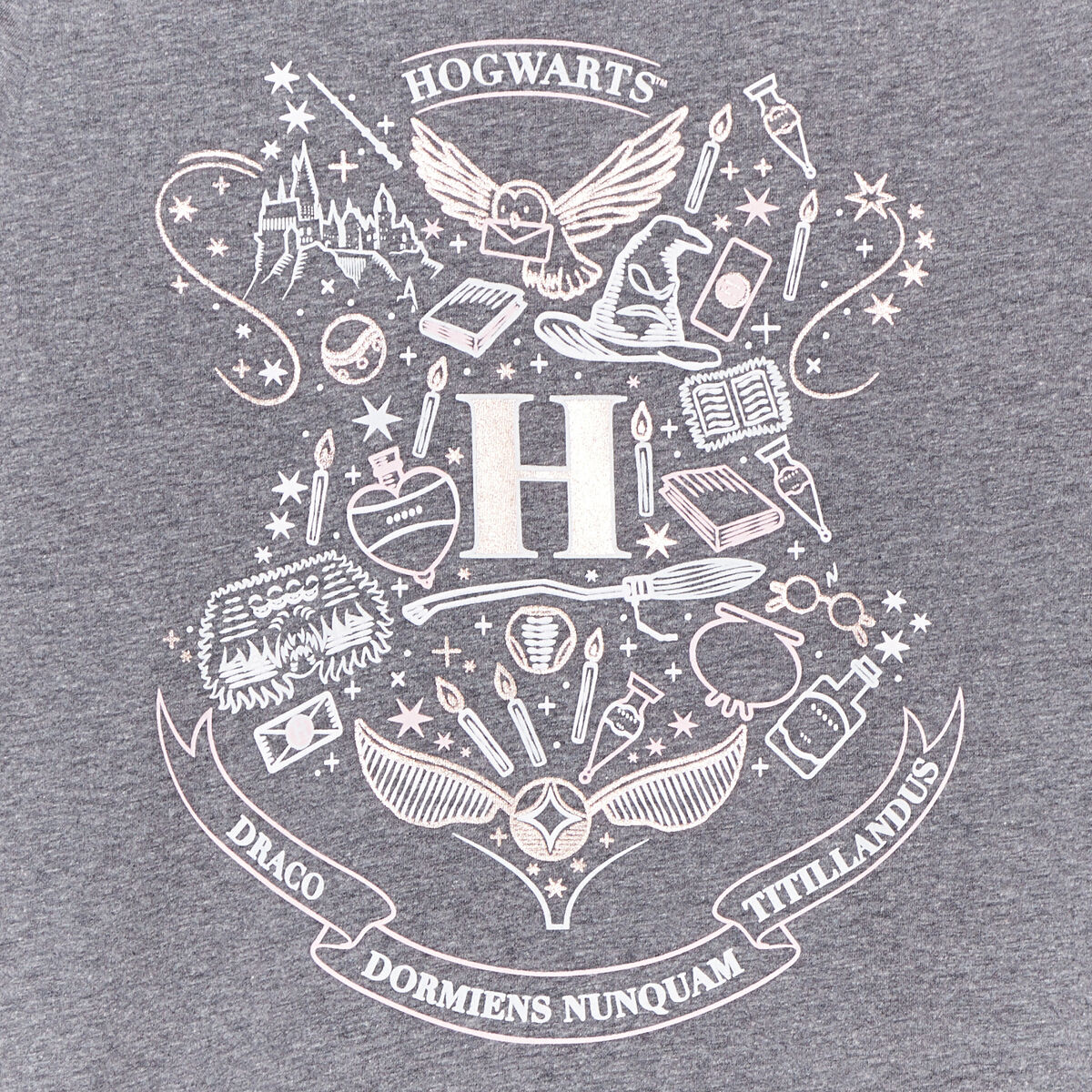 Chemise de nuit coton Harry Potter gris foncé fille