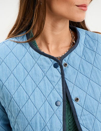 Veste matelassée boutonnée Creeks denim double stone femme