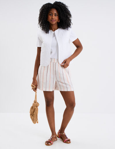 Gilet matelassé sans manches blanc femme