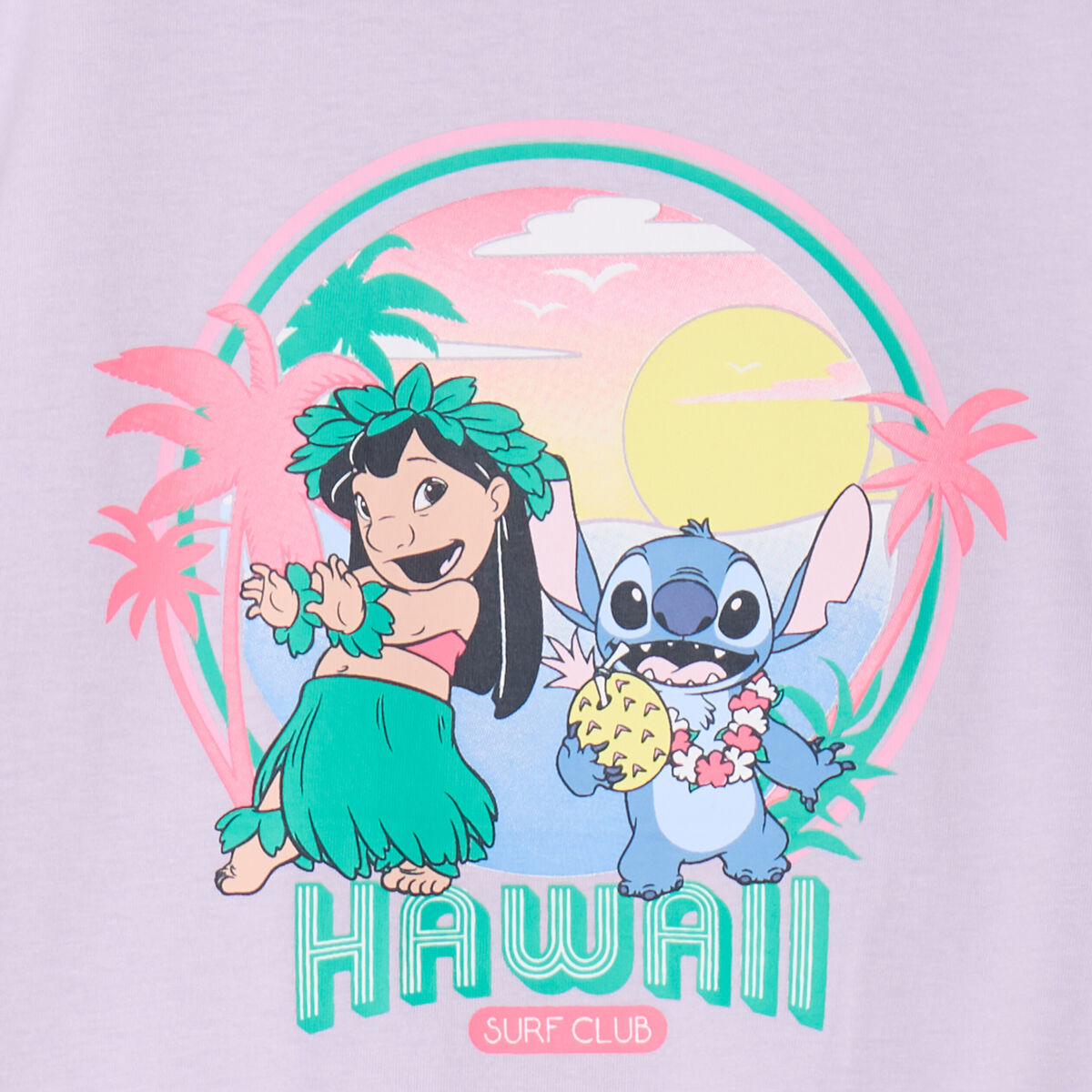 T-shirt détail noeud coton Stitch parme fille