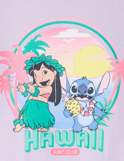 T-shirt détail noeud coton Stitch parme fille