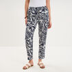 Pantalon cigarette fluide &agrave; ceinture ecru femme