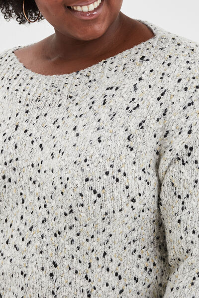 Pull col rond bateau blanc femme grande taille
