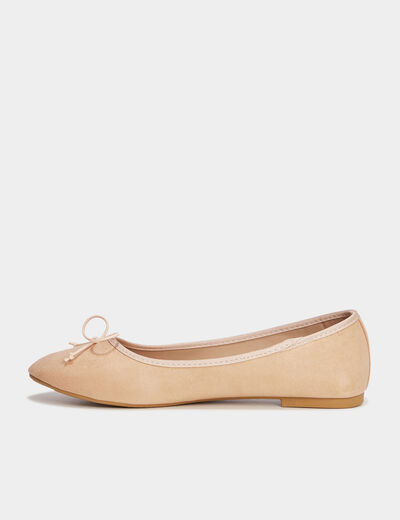 Ballerines avec noeuds sable femme