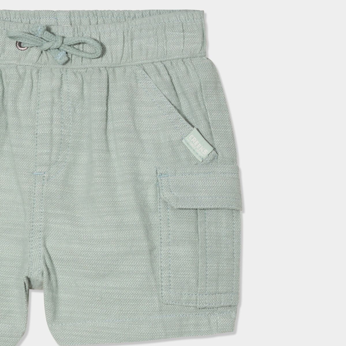 Short poches battle coton vert pastel bébé garçon