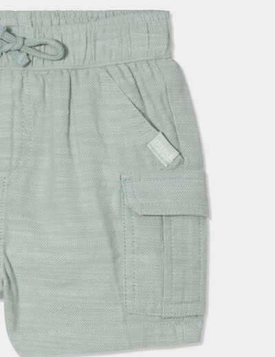Short poches battle coton vert pastel bébé garçon