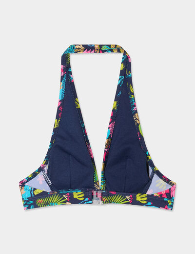 Maillot de bain 2 pièces bleu marine fille