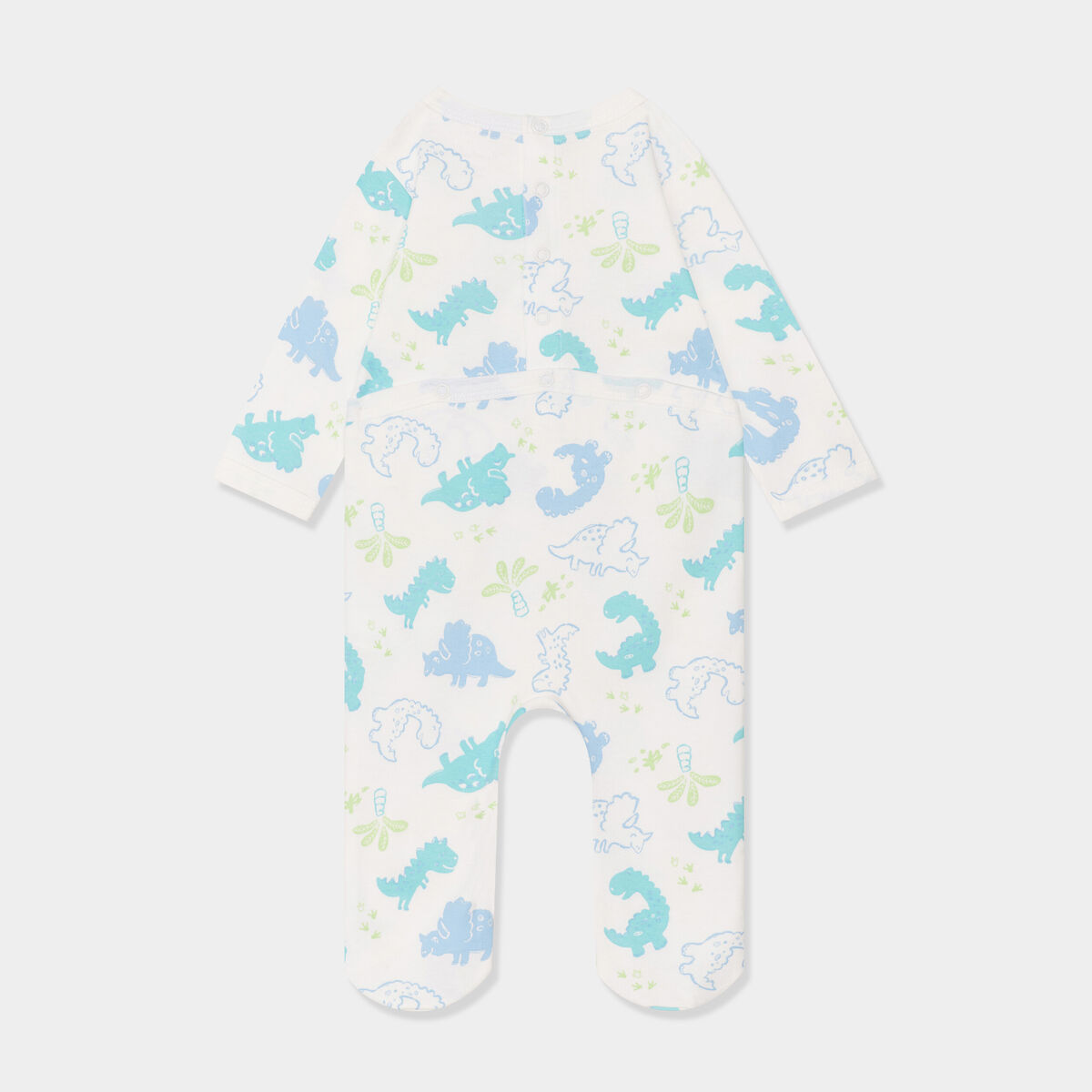 Dors-bien manches longues boutonné coton ecru bébé garçon