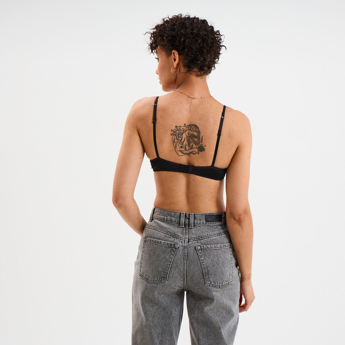 Soutien-gorge triangle micro dentelle noir femme