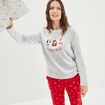 Ensemble pyjama pantalon pilou gris clair femme