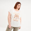 T-shirt droit manches courtes col rond blanc femme grande taille