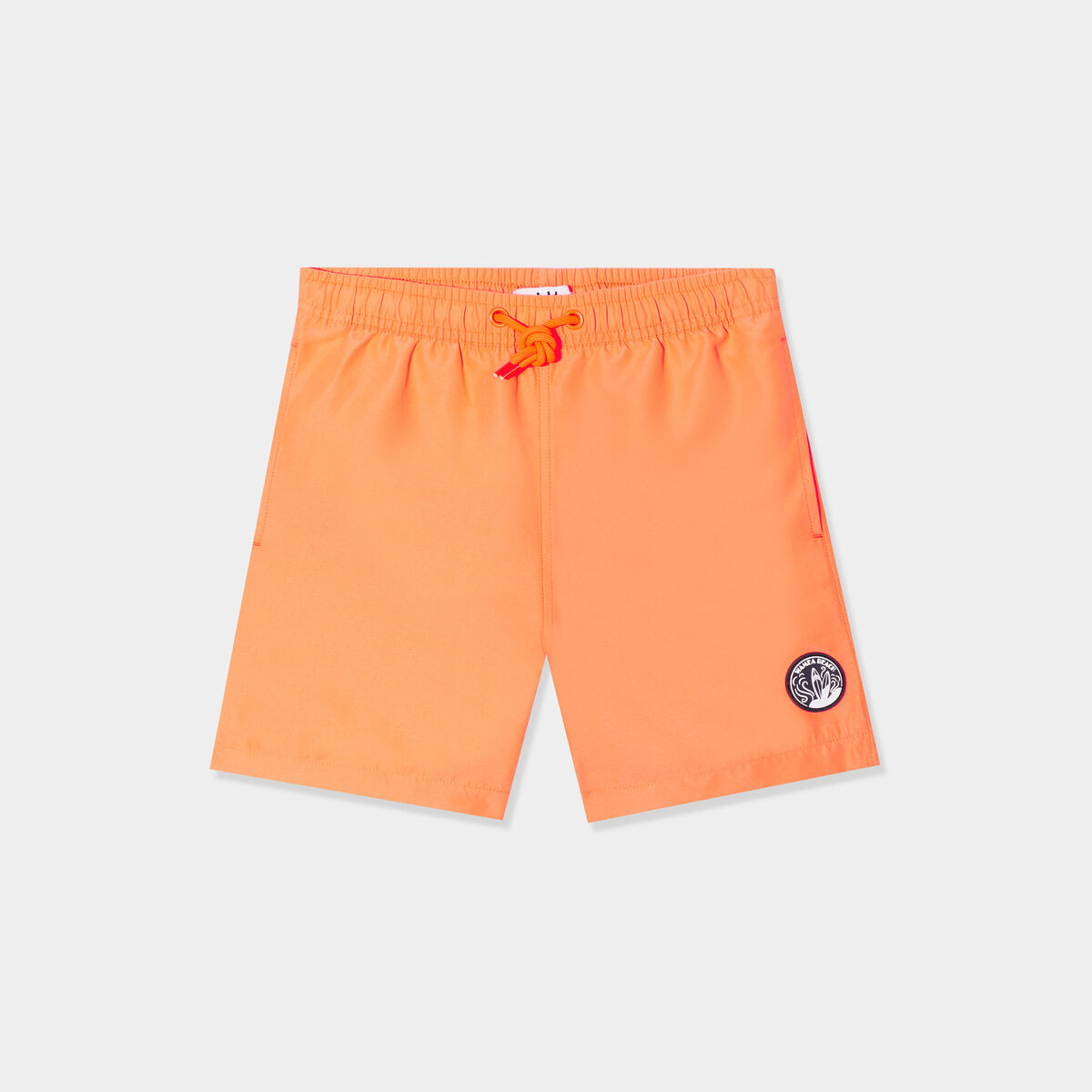Short de bain taille &eacute;lastiqu&eacute;e orange fluo gar&ccedil;on