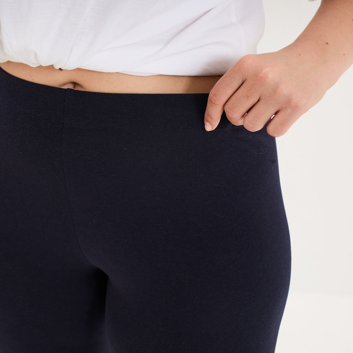 Legging avec taille &eacute;lastiqu&eacute;e bleu marine femme grande taille