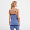 Haut de pyjama débardeur col V bleu roi femme