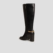 Bottes hautes avec chaînes à talons noir femme